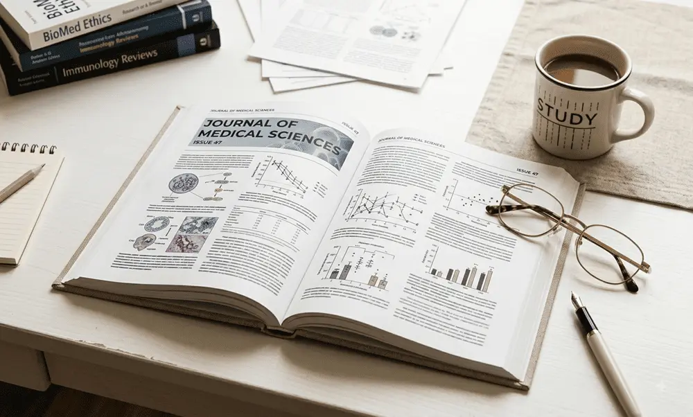 Scientific journals including Nature and microbiome research papers on Akkermansia